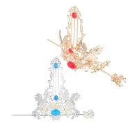 TOGEVAL 2pezzi Fermaglio per Capelli in Stile Cinese Forcina Tradizionale Hanfu e Bastoncino per Capelli Accessori per Copricapi Antichi per Donne e Ragazze Design Retrò Grue di Buon