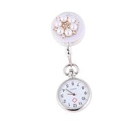 TOGEVAL 2pezzi Orologio Da Tasca Per Con Clip Orologio Medico Fob Elegante Con Decorazioni Forma Di Fiore Facile Da Attaccare Ai Vestiti Per e Medici Precisione Nella Misurazione Del