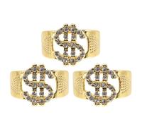 TOGEVAL 3 Anelli Punk in Lega Simbolo Dollaro per Uomo e Donna, Stile Hip Hop Cool e Semplice, Accessori Moda per Completa Tuo Outfit