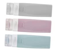 TOGEVAL 3 pezzi Bottiglie da Viaggio in Silicone Flessibile Contenitori Vuoti per Shampoo e Lozioni Design Premibile per Dosaggio Controllato Leggere e Riutilizzabili per Trasporto