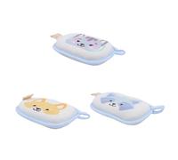 TOGEVAL 3 Pezzi Spugne Bagnetto per Ragazzo Ragazza Morbide e Delicate con Design Cartoon Scrubber Bagno per Lavaggio e Massaggio Include Laccetto per Sospensione per della Sensibile