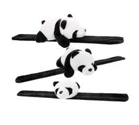 TOGEVAL 3pezzi Panda Braccialetto Scatto per Ragazzo Ragazza Ragazza Adorabile Bomboniere Forma Animale Leggero e Morbido Braccialetto Schiaffo per Feste e Moto