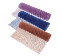 TOGEVAL 3pezzi Rete Esfoliante Africana Spugna Esfoliante in Rete Panno Da Bagno Lunga Scrub Corpo Scrub Schiena Levigante Uso Quotidiano Asciugatura Rapida Igienico Fibra Nylon