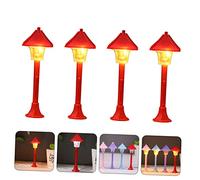 TOGEVAL 4 Set Lampioni Miniatura Led Per Micro Paesaggio Simulazione Miniatura Per Decorazione Micro E Accessori Doll House 4
