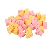 TOGEVAL 40 pezzi Charms Fai da Te in Resina Forma di Formaggio Decorazioni Miniature Resistenti per Accessori Telefonini e Articoli Fatti Mano di Gialli e Rosa per Creativi e Accessori