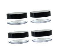 TOGEVAL 4pezzi Contenitore Cosmetico Vuoto Coperchi Neri Organizer Per Polveri Libere e Puff Per Trucco Per Viaggi e Uso Quotidiano