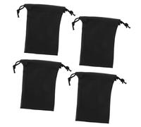 TOGEVAL 4pezzi Custodie Microfono in Pu Borsa Porta Microfono Mini Compatta Con Coulisse Sacchetto Stoccaggio Per Clip Adattatori e Accessori Audio Per Viaggi e Interviste