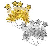 TOGEVAL 4pezzi Fascia per Capelli di Capodanno Decorativa Fascia Delicata e Compatto per Feste di Capodanno Accessori per Foto Amici e Familiari