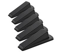 TOGEVAL 5 Pezzi Fermaporta in Gomma Antiscivolo per Pavimento Cunei Blocca Porte Sicurezza Protezione Antiurto per Casa Ufficio e Istituti Nero