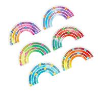 TOGEVAL 6 Pezzi Adesivi Sensoriali Boom Etichetta Non Appropriato In Piedi Emo Casuale Versare Robaccia Etichette Film Kit Studio Agitarsi Adesivi Di Plastica Colorati Pvc
