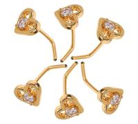 TOGEVAL 6 Pezzi Anelli per Naso a Forma di Cuore in Acciaio Inox 304 Barre Sottili e Decorazioni a Occhio Piercing Nasale da Donna e Uomo Set di Gioielli per Feste e Halloween