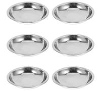 TOGEVAL 6 pezzi Piatti Antipasto Rotondi in Acciaio Inossidabile Ciotole Piccole per Salsa e Spezie Dipping Bowls Resistenti e Impilabili per Cucina e Ristorante