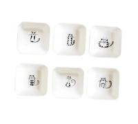 TOGEVAL 6 pezzi Piatti per Salse e Condimenti Vassoi Rettangolari Resistenti e Freddo per Sushi e Dipping