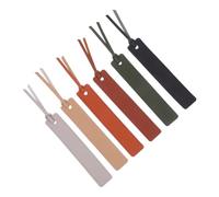 TOGEVAL 6 pezzi Segnalibri in Pelle PU Cuciti Mano Sottile e Multifunzione per Lettori e Studenti Accessori Classici per Libri con Colori Misti Nero Marrone Beige Argento