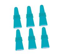 TOGEVAL 6 Pezzi Tappi per Bottiglie Vino in Silicone Alimentare Riutilizzabili Sigillanti Ermetici con in Acciaio da Blu per Conservazione Vino Rosso e Bianco Standard