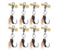 TOGEVAL 8 Pezzi Kit Esche da Pesca per Acqua Esche Galleggianti con Ardiglione per Bass Trota e Persico Resistenza in Acque Torbide