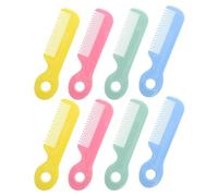TOGEVAL 8 pezzi Pettini per Denti Arrotondati Spazzola Piccola e Sicura in Plastica per Capelli Sensibili di Ragazzo Ragazza e Manico Leggero e Facile da Impugnare per Cura e Styling in