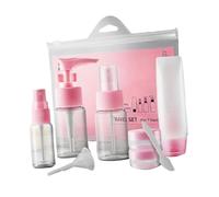 TOGEVAL 9 pezzi Bottiglie da Viaggio Trasparenti in Plastica Resistente Spray Portatili con Chiusura Ermetica Anti-perdite Contenitori Vuoti per Shampoo Lozione Cosmetici Design Leggero e