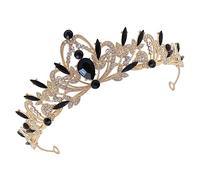 TOGEVAL accessorio per a lux princess queen re gemstone fascia da damigella d'onore fascia da sposa sirena tiara corone della sposa corone di compleanno strass Black