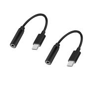 TOGEVAL Adattatore Audio Usb-c a 3,5 Mm 2 Pezzi, Cavo Adattatore Type-c Reversibile Per Auricolari, Connettore Usb 3.1 Maschio a Jack Aux Femmina, Compatibile Pc e Smartphone, Nero