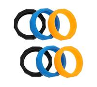 TOGEVAL Anelli Antiscivolo in Silicone Per Microfono Palmare Wireless, Set Da 6 Pezzi Supporto Antirollio, Accessorio Microfono Per Ktv, Feste e Conferenze, Nero Blu Arancione