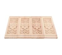 TOGEVAL Applique Intagliate in Legno Stile Europeo 4 Pezzi 16X6X1 CM Mensole Decorative Angolari Non Verniciate per Arredamento Rustico e Vintage Casa