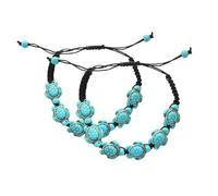 TOGEVAL Braccialetto Tartaruga Turchese da Donna Ciondoli in Perline, Set da 2 Pezzi, Gioielli da Polso Artigianali, Accessorio Versatile per Outfit Eleganti e Regalo