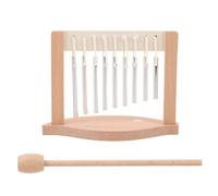 TOGEVAL Campanelli a Percussione Cinesi in Legno per Giardino e Yoga, Strumento Musicale a Carillon Portatile Barra Regolabile, Campanello Musicale per Meditazione e Insegnamento in Aula