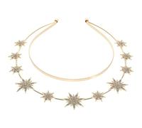 TOGEVAL Cerchietto a Stella a Sei Punte Doppio Strato Oro Cerchietto per Chioma da Sposa Leggero e Compatto Copricapo da Donna per Feste e Matrimoni