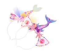 TOGEVAL Cerchietto di Plastica per Chioma di Halloween Luci Set da 2 Pezzi Coda Glitterata Fascia Decorativa Gialla e Viola per Feste e Travestimenti