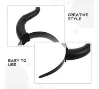 TOGEVAL Cerchietto per Chioma Corna da Diavolo Nero Copricapo Gotico Regolabile per Travestimenti di Halloween e Feste Cosplay Accessorio Corna da Demone Vintage per Eventi a Tema
