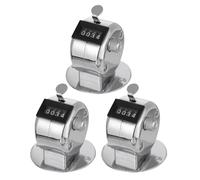 TOGEVAL Contatore di Numeri Manuale Portatile in Metallo Base, Set da 3 Pezzi per Conteggio Persone e Inventario in Magazzino, Clicker Meccanico Affidabile per Uso Multisettoriale