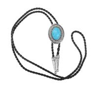 TOGEVAL Cravatta Bolo Uomo con Pendente Pietra Blu Sfumato Decorazione Collare Camicia Resistente e Artigianale Accessorio Elegante per Party e Regali Uomo