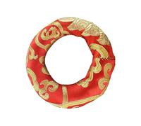 TOGEVAL Cuscino Per Ciotola Tibetana Buddista Ricamato, Tappetino Piccolo 16 Cm, Accessorio Pratico Per Meditazione e Buddhismo, Materiale Resistente e Leggero