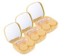 TOGEVAL Custodia per Lenti a Contatto da Viaggio 3 Pezzi, Contenitore Portatile in Plastica Design Creativo a Forma di Frittata Fritta 3d, Kit Compatto e Leggero per Attività All’aperto