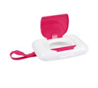 TOGEVAL Custodia per Salviette Umide in Plastica Rosa, Leggera e Portatile, per Ragazzo Ragazza, Può essere Appesa a Culla o Passeggino, Contenitore Riutilizzabile per Salviette