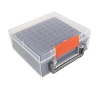 TOGEVAL Custodia Portaoggetti per Batterie Aa Aaa Scomparti Separati, Contenitore Portatile in Plastica Trasparente Maniglia Ergonomica, Piccolo Organizer Sicuro per Riciclaggio Domestico