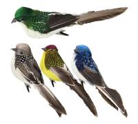 TOGEVAL Decorazione da Uccelli in Schiuma Set di 4 Realistici Colorate per Esterni e Sculture di Uccelli Artificiali per Creare Primaverili