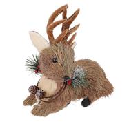 TOGEVAL Decorazione Natale in Intrecciata con Sdraiata Ornamentazione Natalizia Adorabile e Fine e Design Lifelike Regalo per Feste