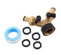 TOGEVAL Distributore Y per Tubo da Giardino in Rame Raccordo Sdoppiatore Durevole e Resistente alle Intemperie Adattatore Due Vie Compatibile con Accessori Rapidi per Irrigazione Esterni