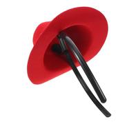 TOGEVAL Fascia per Chioma Mini Cappello da Cowboy Rosso per Donne, Accessorio Western Leggero e Compatto per Feste a Tema, Carnevale e Festival di Danza