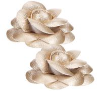 TOGEVAL Fermagli per Scarpe a Forma di Fiore Satinato da Donna Set da 2 Pezzi Clip a Becco D’Anatra Oro da 65 CM Accessori Decorativi per Scarpe Tacchi per Eventi e Matrimoni