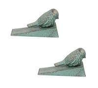 TOGEVAL Fermaporta a Cuneo in Ghisa Uccellino Verde Chiaro 2 Pezzi, Blocca Porte Esterne e Interne per Camera da Letto, Bagno, Portafinestra, Accessorio Pratico per Uso Domestico