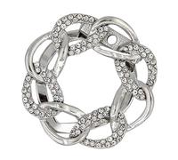 TOGEVAL Fibbia per Sciarpa e Maglietta Strass Argento, Anello Rotondo Clip per Abbigliamento Donna, Accessorio Decorativo per Foulard e Pareo Quotidiano