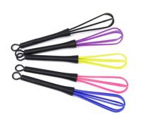 TOGEVAL Frusta a Palloncino in Plastica Resistente Set da 5 Pezzi Manico Antiscivolo e Gancio per Parrucchieri e Uso Cucina, Mini Mixer per Miscelare Colorazione Chioma e Colore Casuale