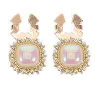 TOGEVAL Gemelli per Camicia da Donna Quadrati Minimalisti Perle Bottoni per Polsini alla Francese Set da 1 Paio per Matrimonio Feste Formali e Ufficio