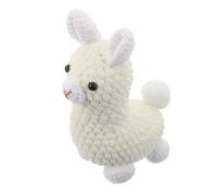 TOGEVAL Handmade Crochet Alpaca Pendant in Soft Yarn Adorable DIY Keychain Charm Lightweight Knitted Animal Hanging Ornament For Backpack Bag
