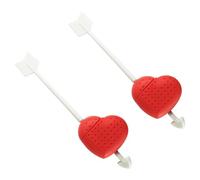 TOGEVAL Infusore per Tè in Foglie Sfuse a Forma di Cuore in Silicone Alimentare Filtro Colino per Tè Riutilizzabile 2 Pezzi Accessorio per Infusione Sicuro e Facile da Pulire Adatto
