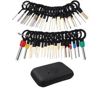 TOGEVAL Kit Utensili per la Rimozione Pin Terminali Auto 76 Pezzi Estrattori Singoli e Doppi Borsa Portatile Strumenti Compatti per Riparazioni Elettriche Automotive