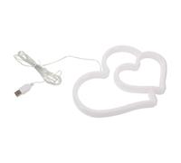 TOGEVAL Lampada LED Neon a Forma di Cuore USB Insegna al Neon da Tavolo Doppio Cuore Rosa e Caldo Decorazione Luminosa per Festa degli Innamorati Matrimoni e Camera da Letto